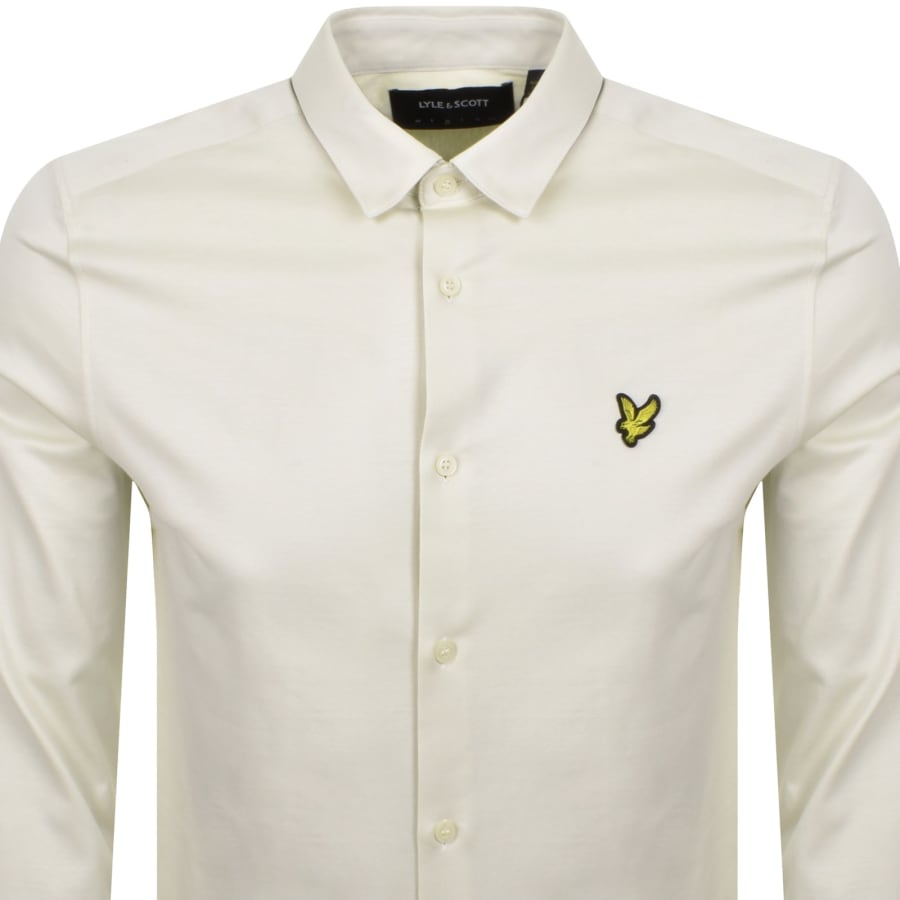 Lyle And Scott Interlock Long Sleeve Shirt Cream | Mainline